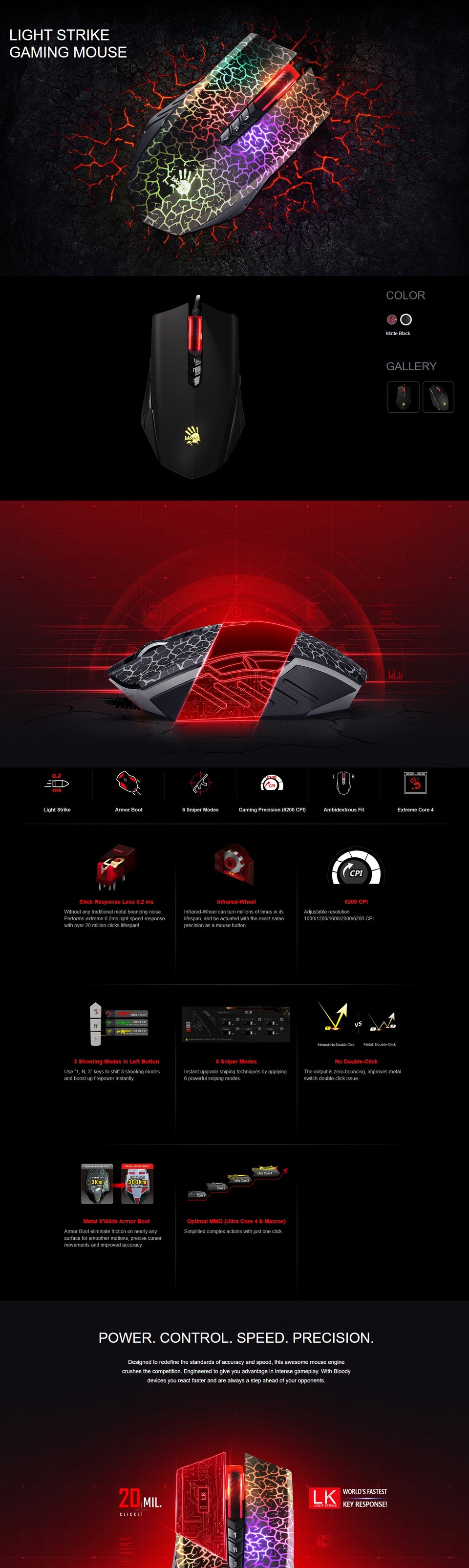 bloody a70 light strike gaming mouse