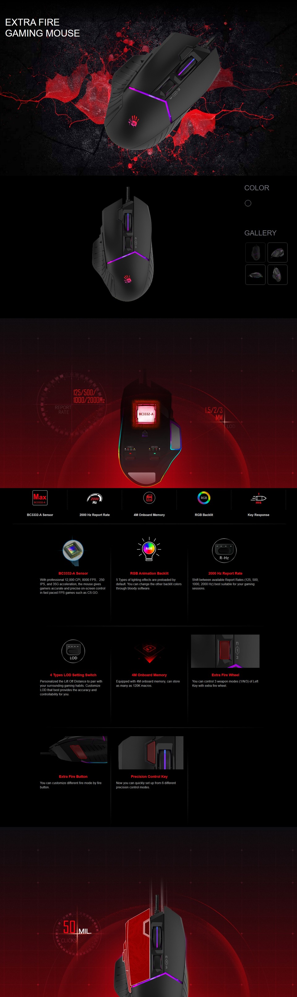 Bloody W95 Max RGB Gaming Mouse | Computer Alliance