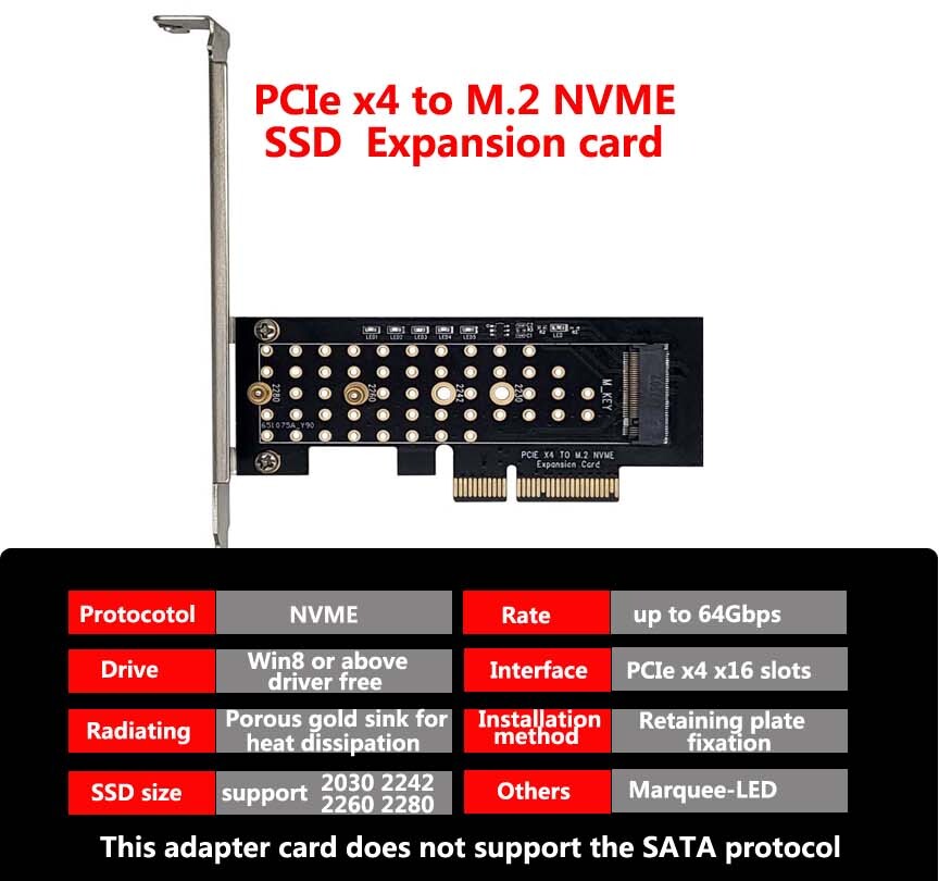 volans vl-p4m2 m2 nvme to pci-e 40 x4 expansion card