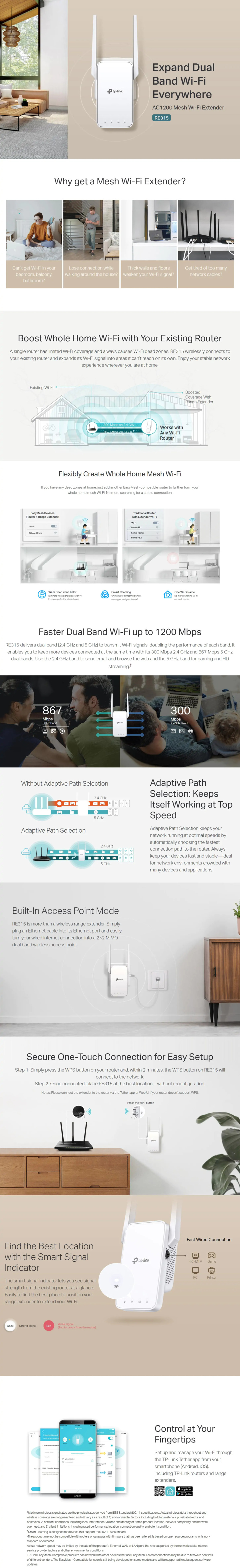 tp-link tapo re315 ac1200 mesh wi-fi range extender