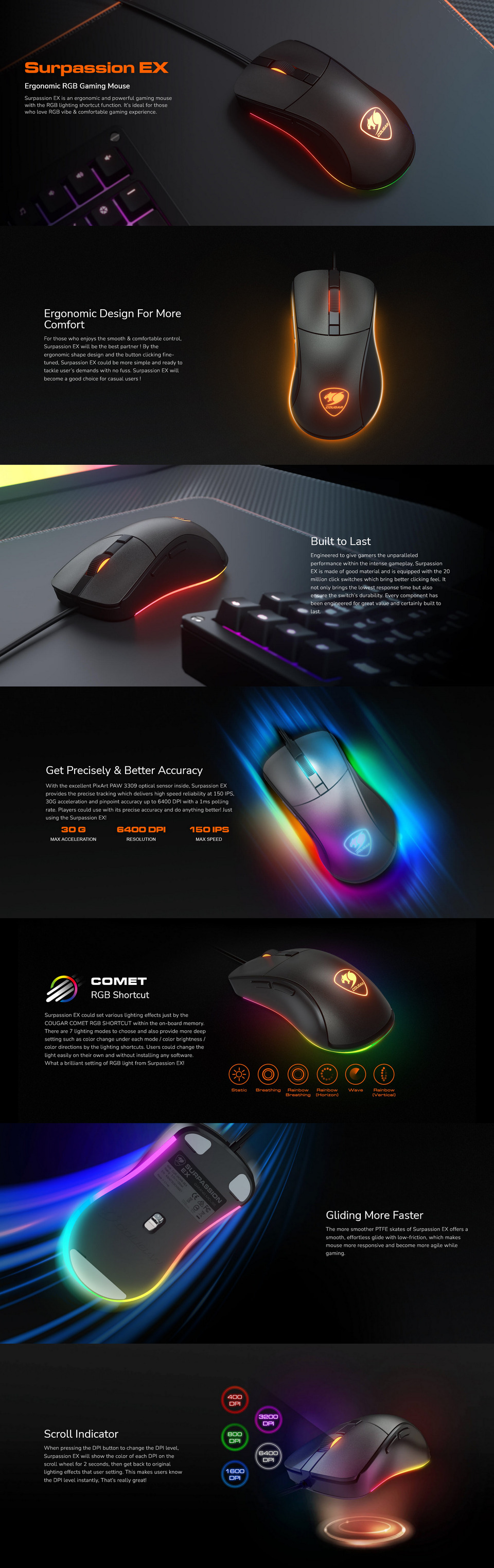 cougar surpassion ex usb gaming mouse