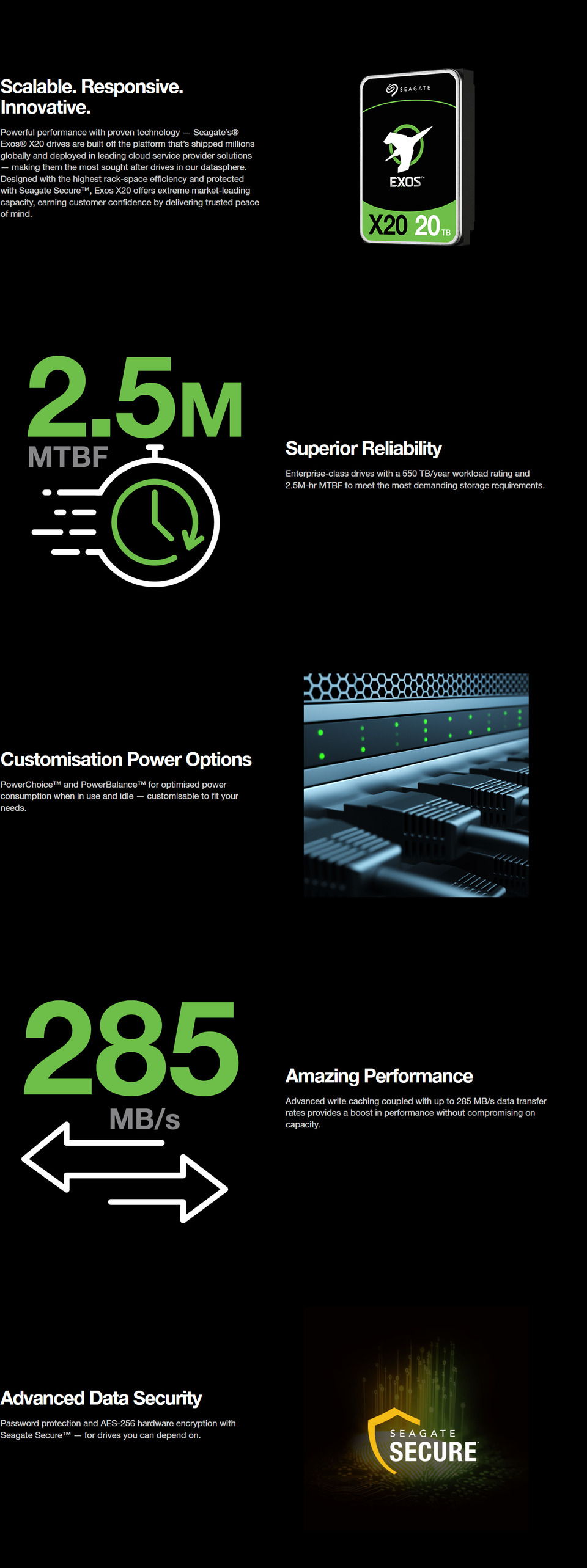 20tb seagate exos x20 35 sata 7200rpm hard drive st20000nm007d