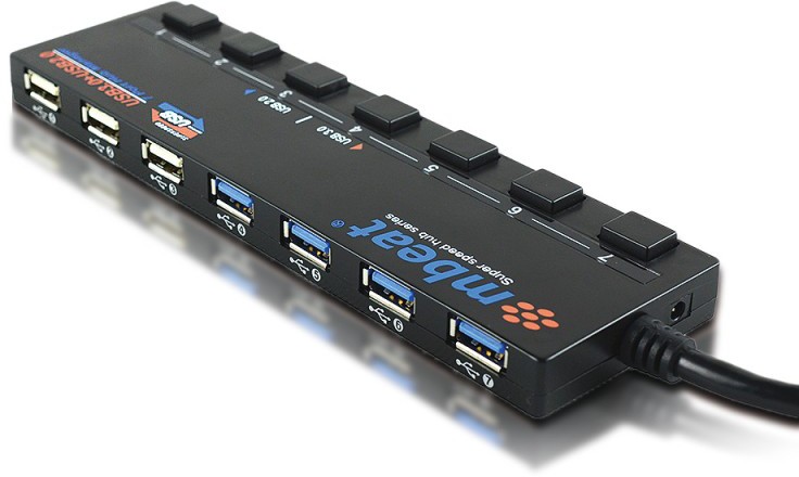 7 Port Mbeat 4 Port Usb 30 3 Port Usb 20 Usb Hub With Switches