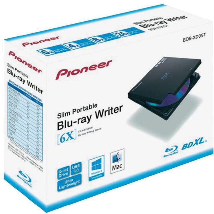 Pioneer USB 3.0 External Slim BluRay Writer Black PN BDRXD05TB