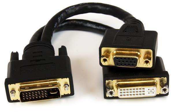 Wyse Compatible DVI Video Splitter Cable for Dual Monitor Setup 8in StarTech.com DVI I to DVI D and VGA Splitter DVI92030202L 