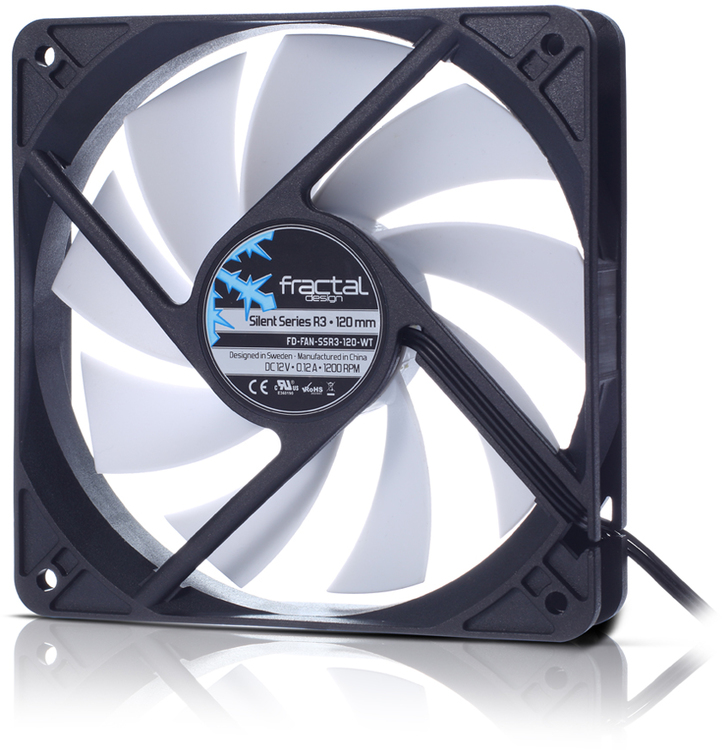 120mm Fractal Design Silent R3 Case Fan FANSSR3120WT Computer