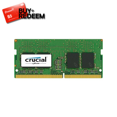 16GB SODIMM DDR4 Crucial 2400MHz RAM for Notebooks CT16G4SFD824A, *$5 Voucher by Redemption