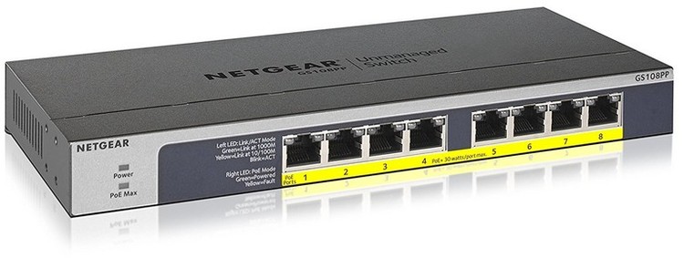 【新品未開封】NETGEAR GS108PP-100AJS 8 Port Netgear GS108PP-100AJS ProSafe Gigabit Switch with