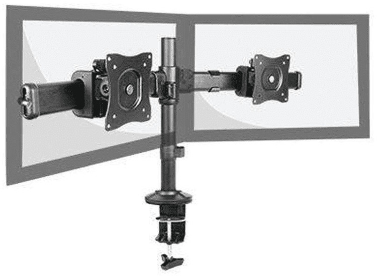 27" Brateck LDT06C02 Dual LCD Monitor Desk Mount with Clamp CA
