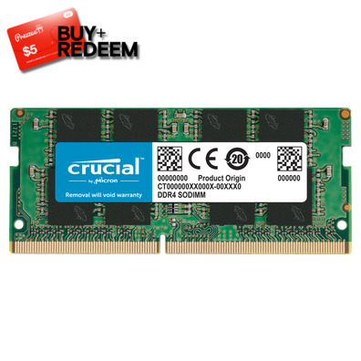 8GB SODIMM DDR4 Crucial 3200MHz RAM for Notebooks CT8G4SFS832A, *$5 Voucher by Redemption