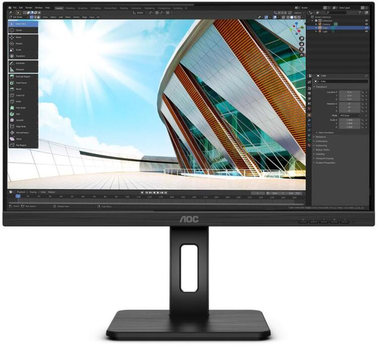 24" AOC 24P2Q LED Monitor with Height Adjust & Speakers CA