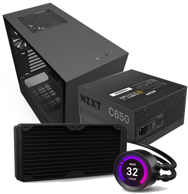 NZXT ATX H510 MATTE Black Case NZXT Kraken Z53 240mm AIO Liquid CPU