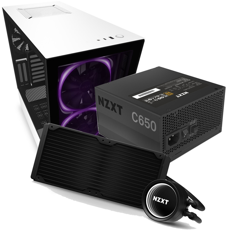 NZXT ATX H510 Elite MATTE White/Black Case NZXT Kraken X63 280mm AIO