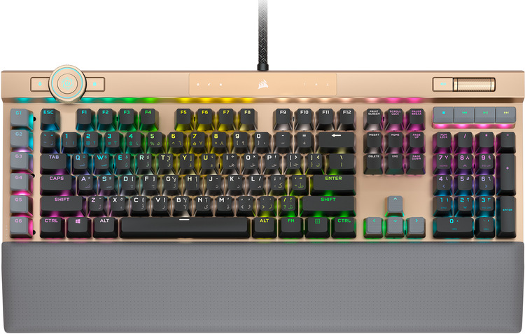 Corsair Wired K100 RGB Optical Mechanical Gaming Keyboard Midnight Gold  CH-912A21A-NA | CA