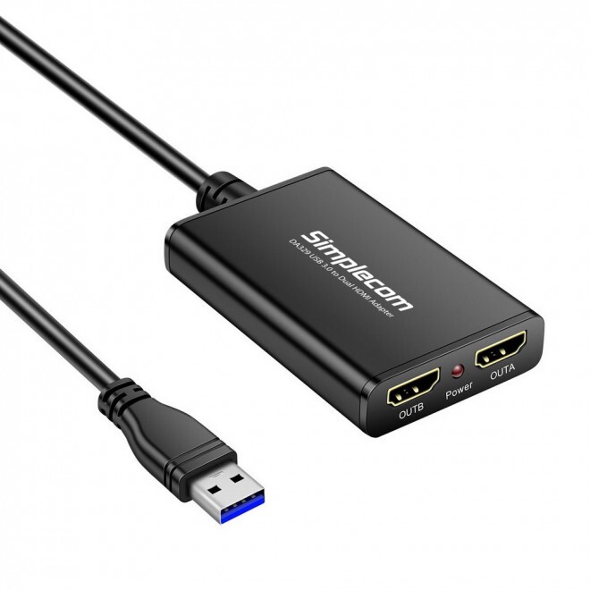 Simplecom DA329 USB 3.0 to Dual HDMI Display for 2 Extended Screens | CA