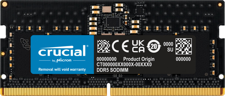 32GB SODIMM UNRANKED DDR5 4800MT/s Crucial RAM for Notebooks