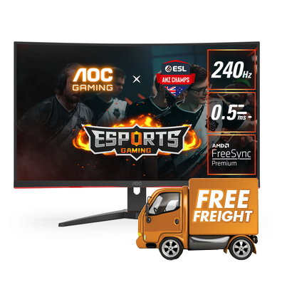 32 AOC C32G2ZE FHD 240hz FreeSync Curved Gaming Monitor, *BONUS $35 Steam Card via redemption