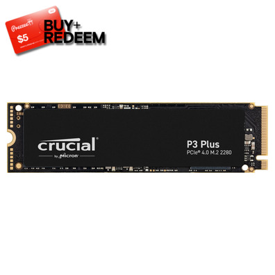 1TB Crucial P3 Plus M.2 NVMe PCIe SSD CT1000P3PSSD8, *$5 Voucher by Redemption, Limit 10 per customer