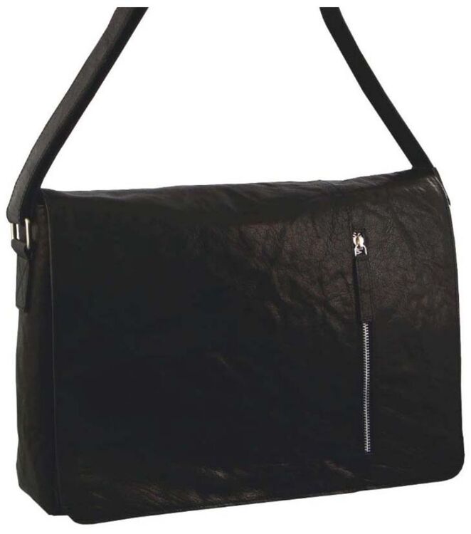 15.6" Pierre Cardin Rustic Leather Laptop Bag Black PC 2798 CA