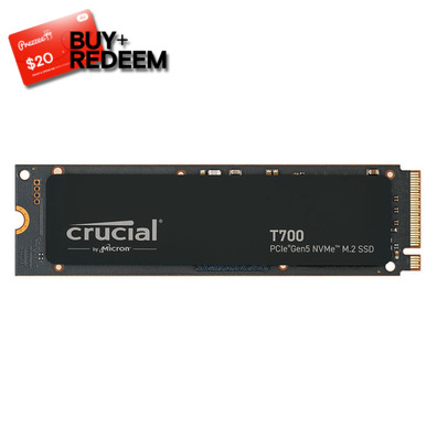 2TB Crucial T700 PCIe Gen5 NVMe SSD CT2000T700SSD3, *$20 Voucher by Redemption