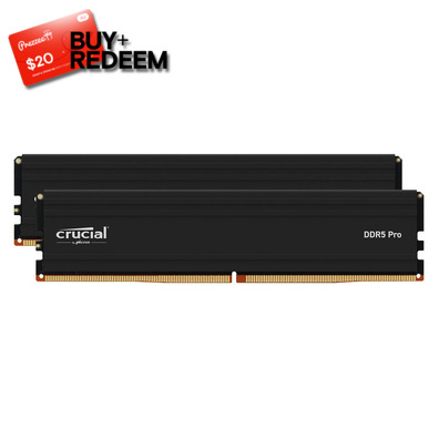 32GB DDR5 (2x16G) Crucial Pro 5600MHz CP2K16G56C46U5 RAM, *$20 Voucher by Redemption