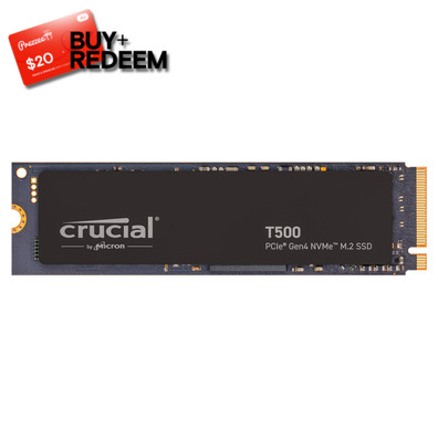 2TB Crucial T500 PCIe Gen4 NVMe SSD CT2000T500SSD8, *$20 Voucher by Redemption