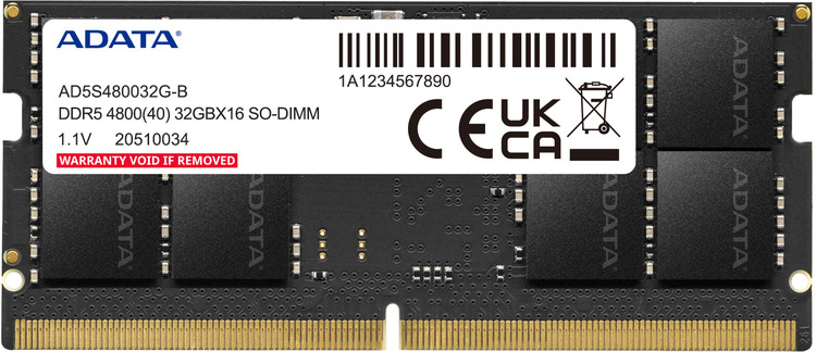 8GB SODIMM DDR5 ADATA 4800MT/s RAM for Notebooks AD5S48008G-S | CA