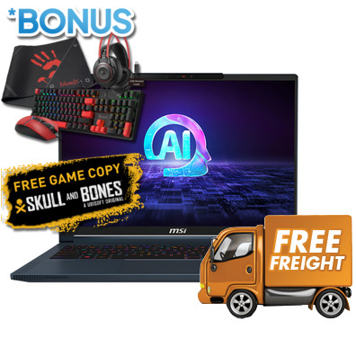 MSI Stealth 16 AI Studio A1VHG-047AU 16 Core Ultra 9 Laptop Win 11 Home, *FREE Skull and Bones™ game code via redemption