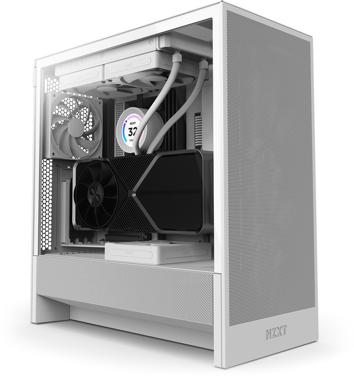 NZXT　H５　FLOW （２０２４）White 中古 NZXT H5 Flow RGB (2024) Mid-Tower Case - All White