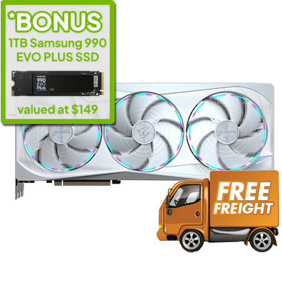 Gigabyte AORUS RTX 5080 MASTER ICE 16G Graphics Card, *BONUS 1TB 990 EVO PLUS SSD