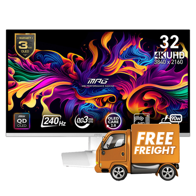 32 MSI MPG 321URXW QD-OLED 4K 240Hz OLED Quantum-Dot White Gaming Monitor, *Redeem Bonus Game