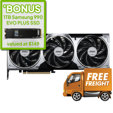 MSI RTX 5080 16G VENTUS 3X OC PLUS Graphics Card, *BONUS 1TB 990 EVO PLUS SSD