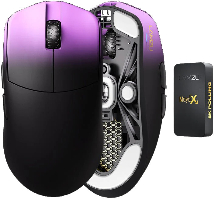 LAMZU MAYA X 8K Lightweight Wireless Gaming Mouse Purple