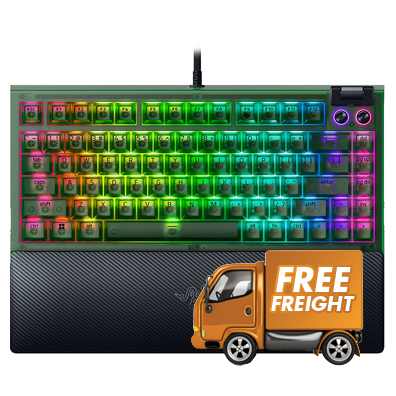 Razer BlackWidow V4 75 RGB Tactile Mechanical Gaming Keyboard Phantom Green