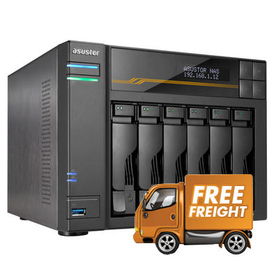 6 Bay Asustor LOCKERSTOR 6 Gen3 10Gb NAS Unit with 4xNVMe Slots