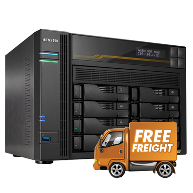 8 Bay Asustor LOCKERSTOR 8 Gen3 10Gb NAS Unit with 4xNVMe Slots