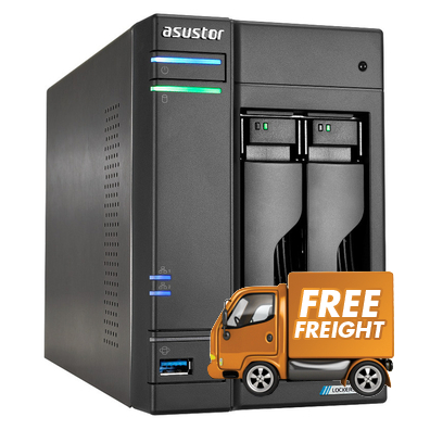 2 Bay Asustor LOCKERSTOR 2 Gen2+ 2.5Gb NAS Unit with 4xNVMe Slots AS6702T V2
