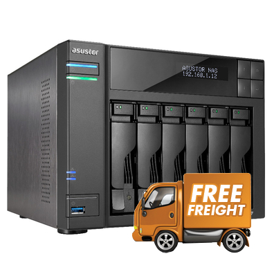 6 Bay Asustor LOCKERSTOR 6 Gen2 2.5Gb NAS Unit with 4xNVMe Slots AS6706T V2