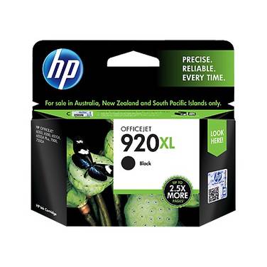 HP 920XL Black High Yield Ink Cartridge (1,200 Pages) PN CD975AA