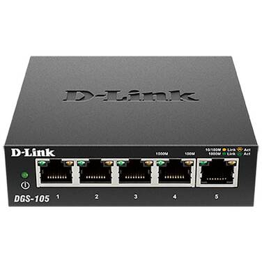 5 Port D-Link DGS-105 Gigabit Network Switch