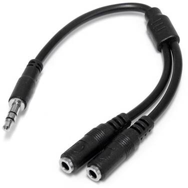StarTech Slim Stereo Splitter Cable - 3.5mm Male to 2x 3.5mm Female