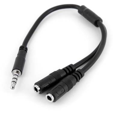 StarTech Headset adapter for headsets with separate headphone / microphone plugs - 3.5mm 4 position to 2x 3 position 3.5mm M/F
