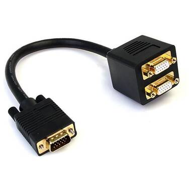 StarTech 1 ft VGA to 2x VGA Video Splitter Cable M/F