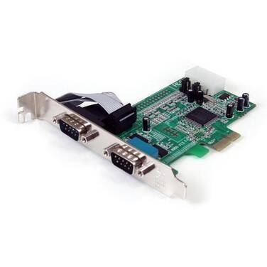 StarTech 2 Port Native PCI Express RS232 Serial Adapter Card with 16550 UART