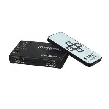 4 Port mbeat HDMI Powered Switch with Remote PN MB-HDMISW41S
