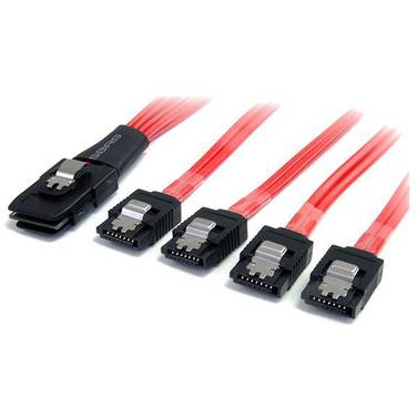 50cm StarTech Serial Attached SCSI SAS Cable - SFF-8087 to 4x Latching SATA