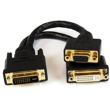 StarTech Wyse Compatible DVI Splitter Cable - DVI-I to DVI-D and VGA - M/F - 8 in