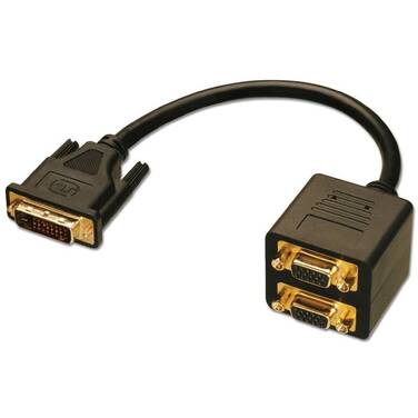 DVII Dual Link to 2 X VGA Display Splitter Adapter (1) Male to (2) Female