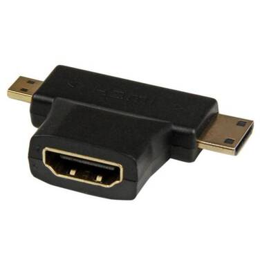 StarTech HDMI 2-in-1 T-Adapter - HDMI to HDMI Mini or HDMI Micro Combo Adapter F/M