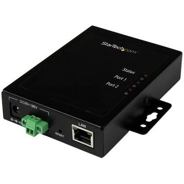 StarTech 2-Port Serial-to-IP Ethernet Device Server - RS232 - Metal and Mountable